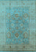 Machine Washable Oriental Light Blue Industrial Rug, wshurb3029lblu