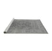 Sideview of Machine Washable Oriental Gray Industrial Rug, wshurb3029gry