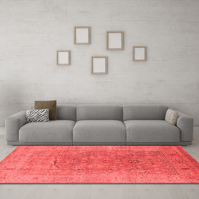 Industrial Red Washable Rugs