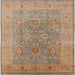 Square Mid-Century Modern Gold Brown Oriental Rug, urb3029