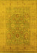 Machine Washable Oriental Yellow Industrial Rug, wshurb3029yw