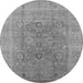 Round Oriental Gray Industrial Rug, urb3029gry