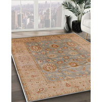 Mid-Century Modern Gold Brown Oriental Rug, urb3029