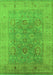 Machine Washable Oriental Green Industrial Area Rugs, wshurb3029grn