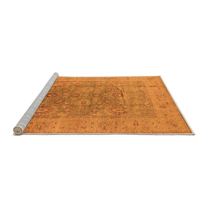 Sideview of Machine Washable Oriental Orange Industrial Area Rugs, wshurb3029org