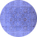 Round Oriental Blue Industrial Rug, urb3029blu