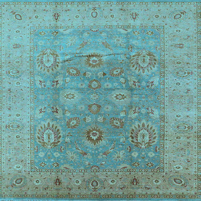 Square Oriental Light Blue Industrial Rug, urb3029lblu