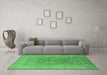 Machine Washable Oriental Emerald Green Industrial Area Rugs in a Living Room,, wshurb3029emgrn