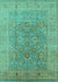 Machine Washable Oriental Turquoise Industrial Area Rugs, wshurb3029turq