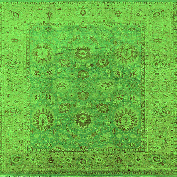 Square Oriental Green Industrial Rug, urb3029grn