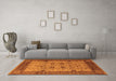 Machine Washable Oriental Orange Industrial Area Rugs in a Living Room, wshurb3030org