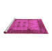 Sideview of Machine Washable Oriental Pink Industrial Rug, wshurb3030pnk