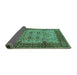 Sideview of Oriental Turquoise Industrial Rug, urb3030turq