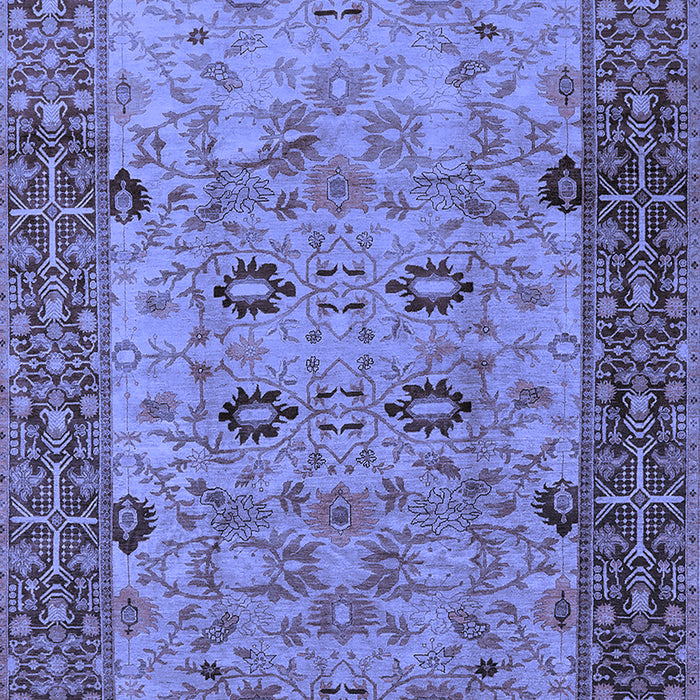 Machine Washable Oriental Blue Industrial Rug, wshurb3030blu