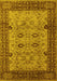 Machine Washable Oriental Yellow Industrial Rug, wshurb3030yw