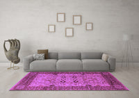 Machine Washable Oriental Purple Industrial Rug, wshurb3030pur