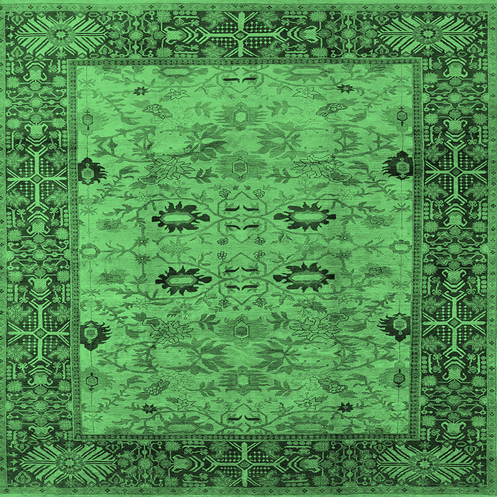 Square Oriental Emerald Green Industrial Rug, urb3030emgrn