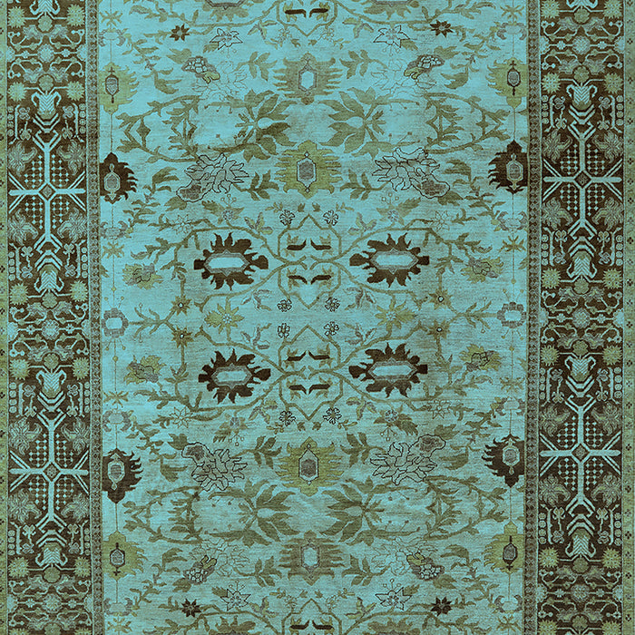 Machine Washable Oriental Light Blue Industrial Rug, wshurb3030lblu