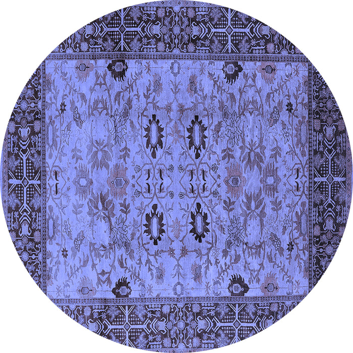 Round Oriental Blue Industrial Rug, urb3030blu