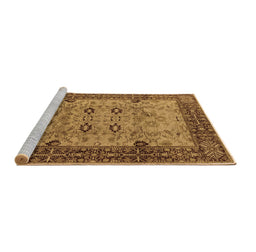 Sideview of Machine Washable Oriental Brown Industrial Rug, wshurb3030brn