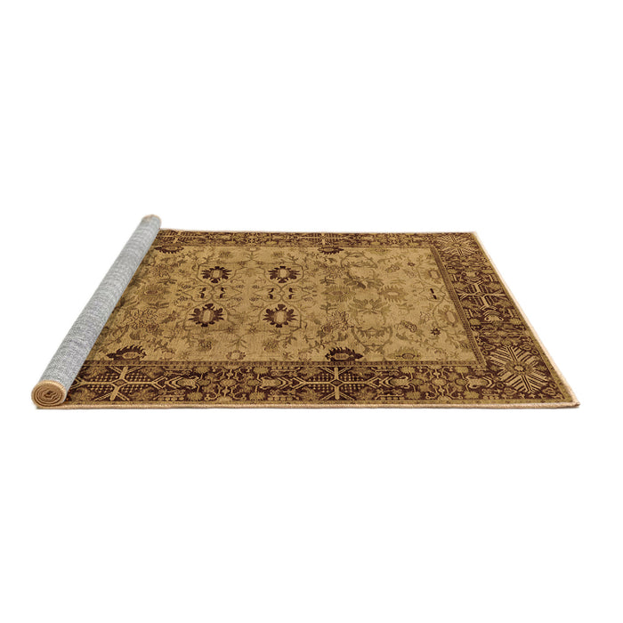 Sideview of Machine Washable Oriental Brown Industrial Rug, wshurb3030brn