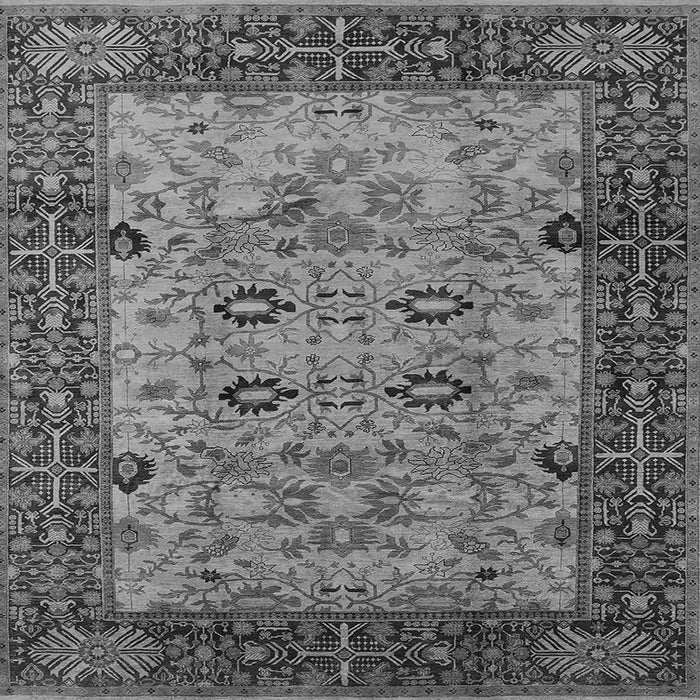 Square Machine Washable Oriental Gray Industrial Rug, wshurb3030gry