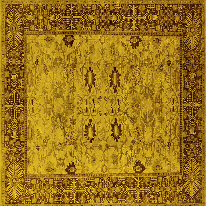 Square Oriental Yellow Industrial Rug, urb3030yw