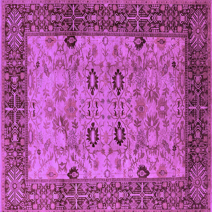 Square Machine Washable Oriental Purple Industrial Area Rugs, wshurb3030pur
