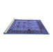 Sideview of Machine Washable Oriental Blue Industrial Rug, wshurb3030blu