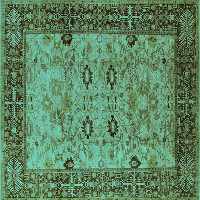 Square Oriental Turquoise Industrial Rug, urb3030turq