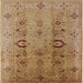 Square Mid-Century Modern Brown Sand Brown Oriental Rug, urb3031