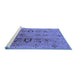 Sideview of Machine Washable Oriental Blue Industrial Rug, wshurb3031blu