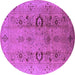 Round Oriental Purple Industrial Rug, urb3031pur