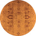 Round Oriental Orange Industrial Rug, urb3031org