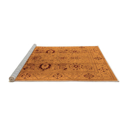 Sideview of Machine Washable Oriental Orange Industrial Area Rugs, wshurb3031org