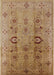 Mid-Century Modern Brown Sand Brown Oriental Rug, urb3031