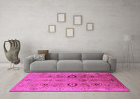 Machine Washable Oriental Pink Industrial Rug, wshurb3031pnk