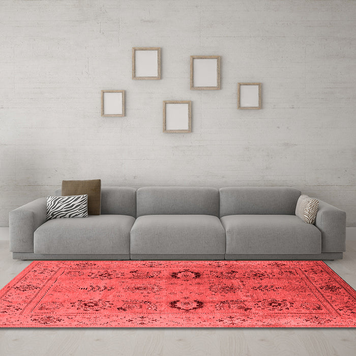Industrial Red Washable Rugs