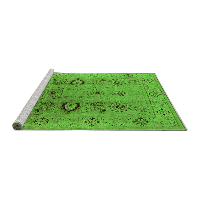 Sideview of Machine Washable Oriental Green Industrial Area Rugs, wshurb3031grn