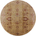 Round Machine Washable Industrial Modern Brown Sand Brown Rug, wshurb3031