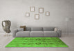 Machine Washable Oriental Green Industrial Area Rugs in a Living Room,, wshurb3031grn