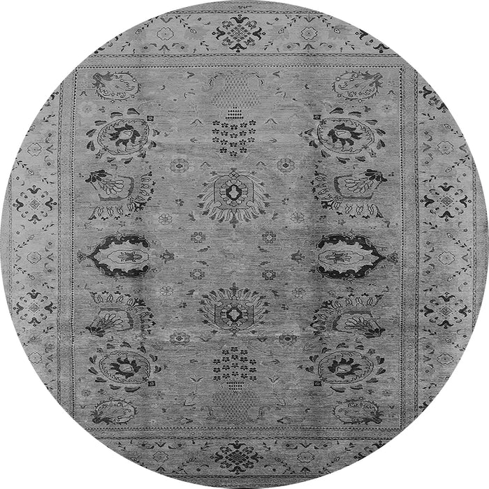 Round Oriental Gray Industrial Rug, urb3031gry
