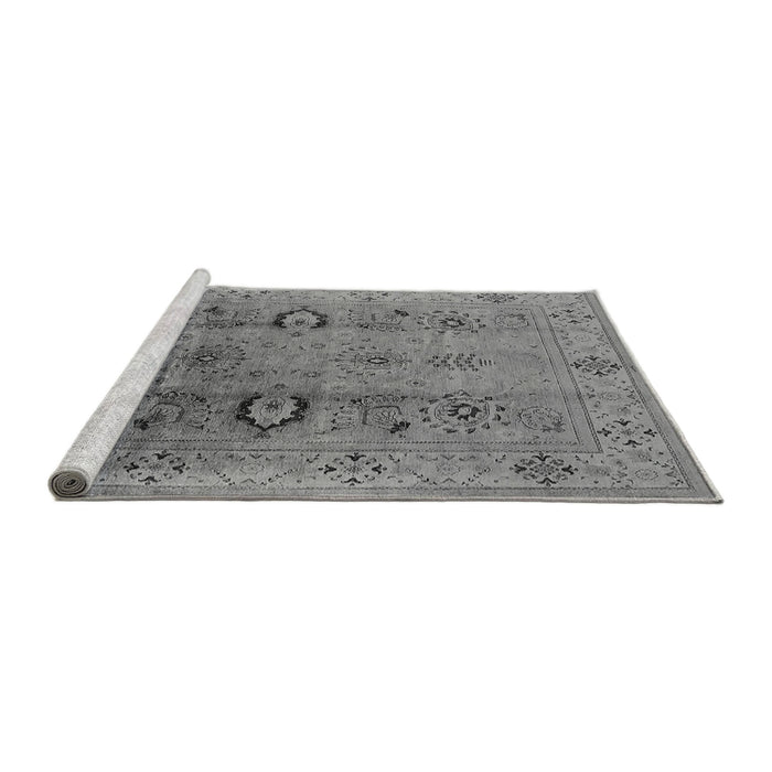 Sideview of Machine Washable Oriental Gray Industrial Rug, wshurb3031gry