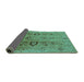 Sideview of Oriental Turquoise Industrial Rug, urb3031turq