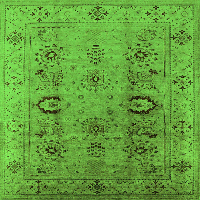 Square Oriental Green Industrial Rug, urb3031grn