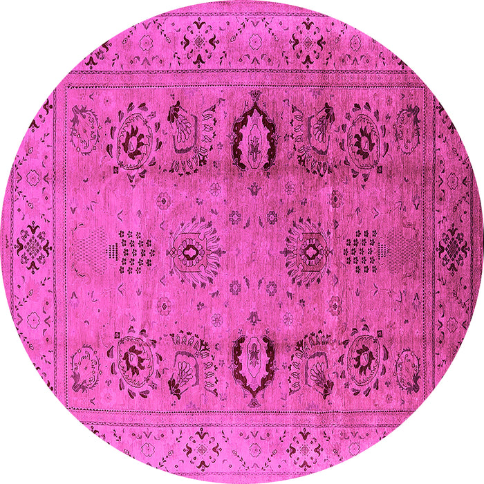 Round Oriental Pink Industrial Rug, urb3031pnk