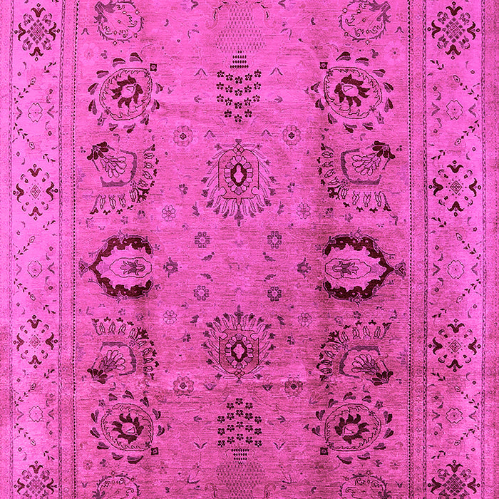 Machine Washable Oriental Pink Industrial Rug, wshurb3031pnk