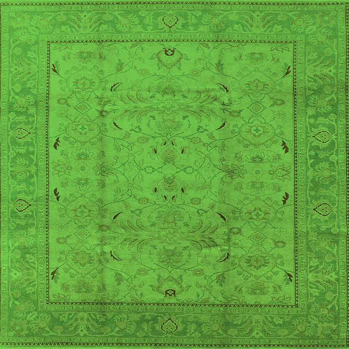 Square Oriental Green Industrial Rug, urb3032grn
