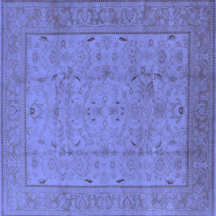Square Machine Washable Oriental Blue Industrial Rug, wshurb3032blu