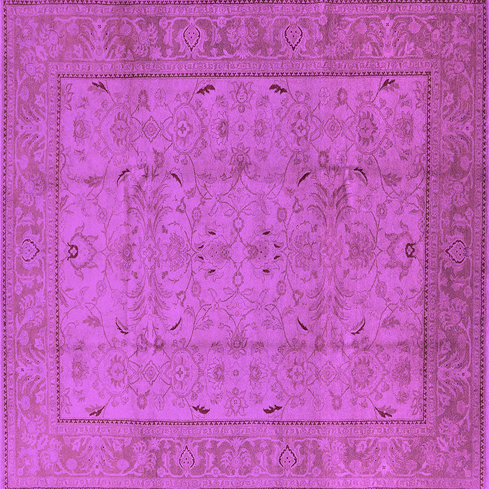 Square Machine Washable Oriental Purple Industrial Area Rugs, wshurb3032pur